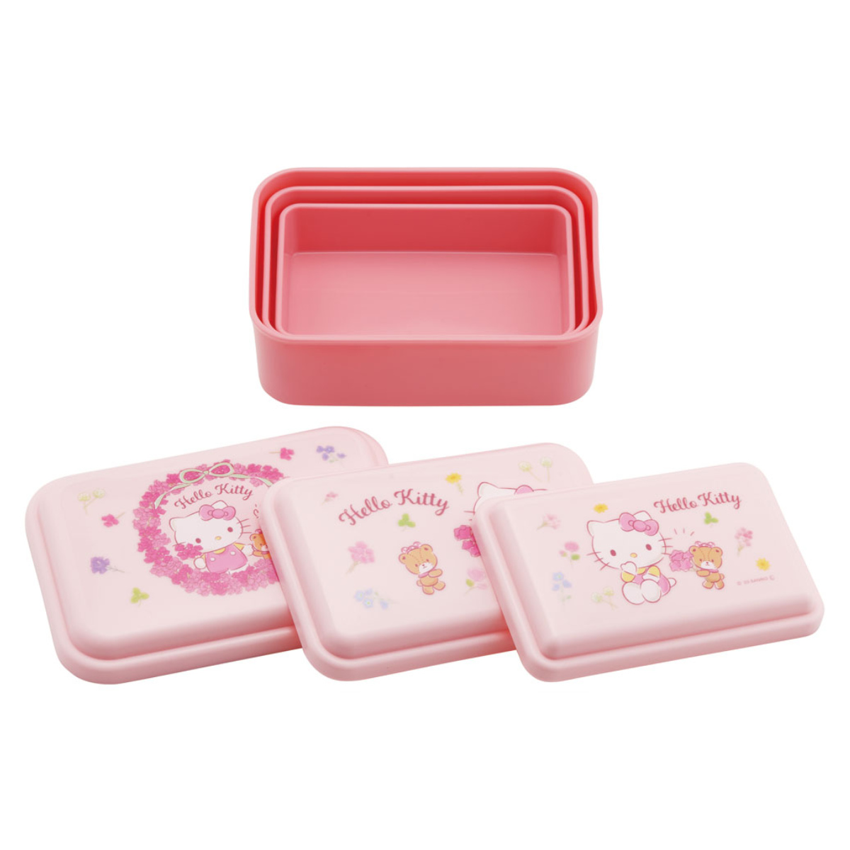 スケーター お弁当箱 抗菌入子式シール容器3個セット KTフラワーリース