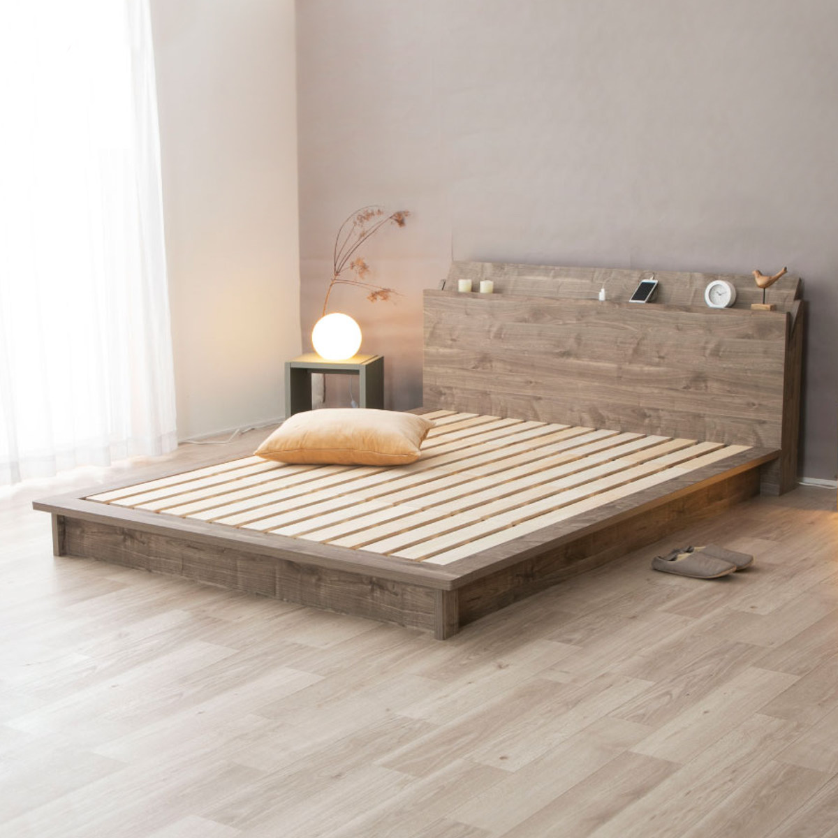 ローベッド シングル Apel SEN すのこ 廃材再利用 ツートン （ ベッド