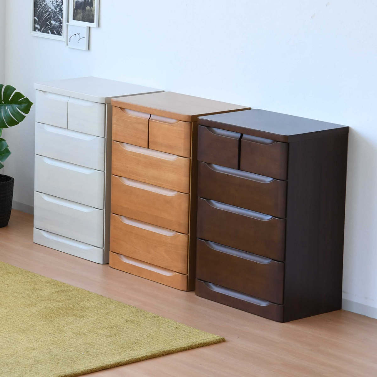 チェスト 4段 北欧風 スライドレール付 幅60cm （ たんす 箪笥 収納