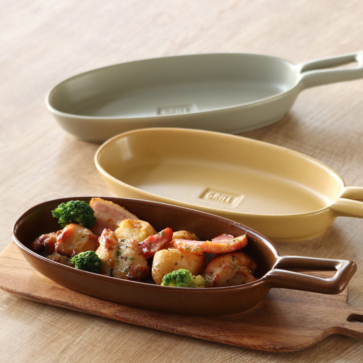 グリルパン 持ち手付き TOOLS 耐熱ハンディグリルプレート （ オーブン