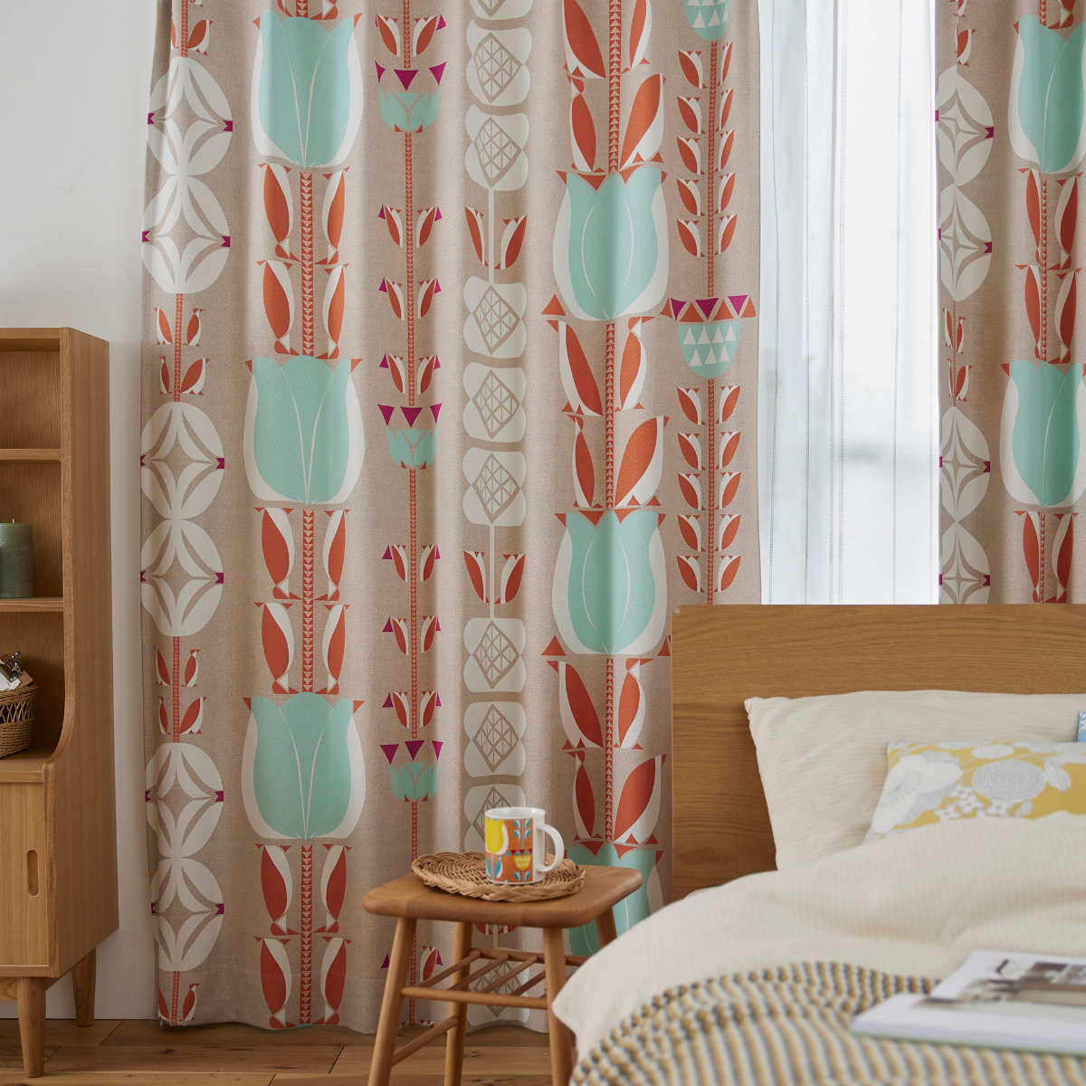 スミノエ カーテン 遮光3級 チューリッペン 100×200cm 1枚入り