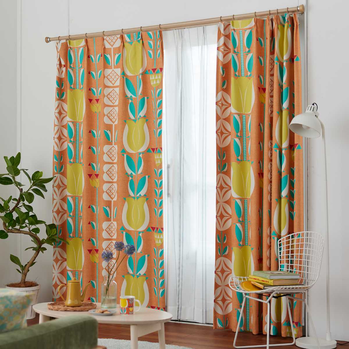 スミノエ カーテン 遮光3級 チューリッペン 100×200cm 1枚入り