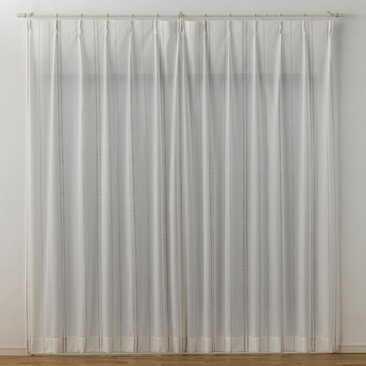 スミノエ レースカーテン ステッチライン 100×198cm 1枚入り シアー