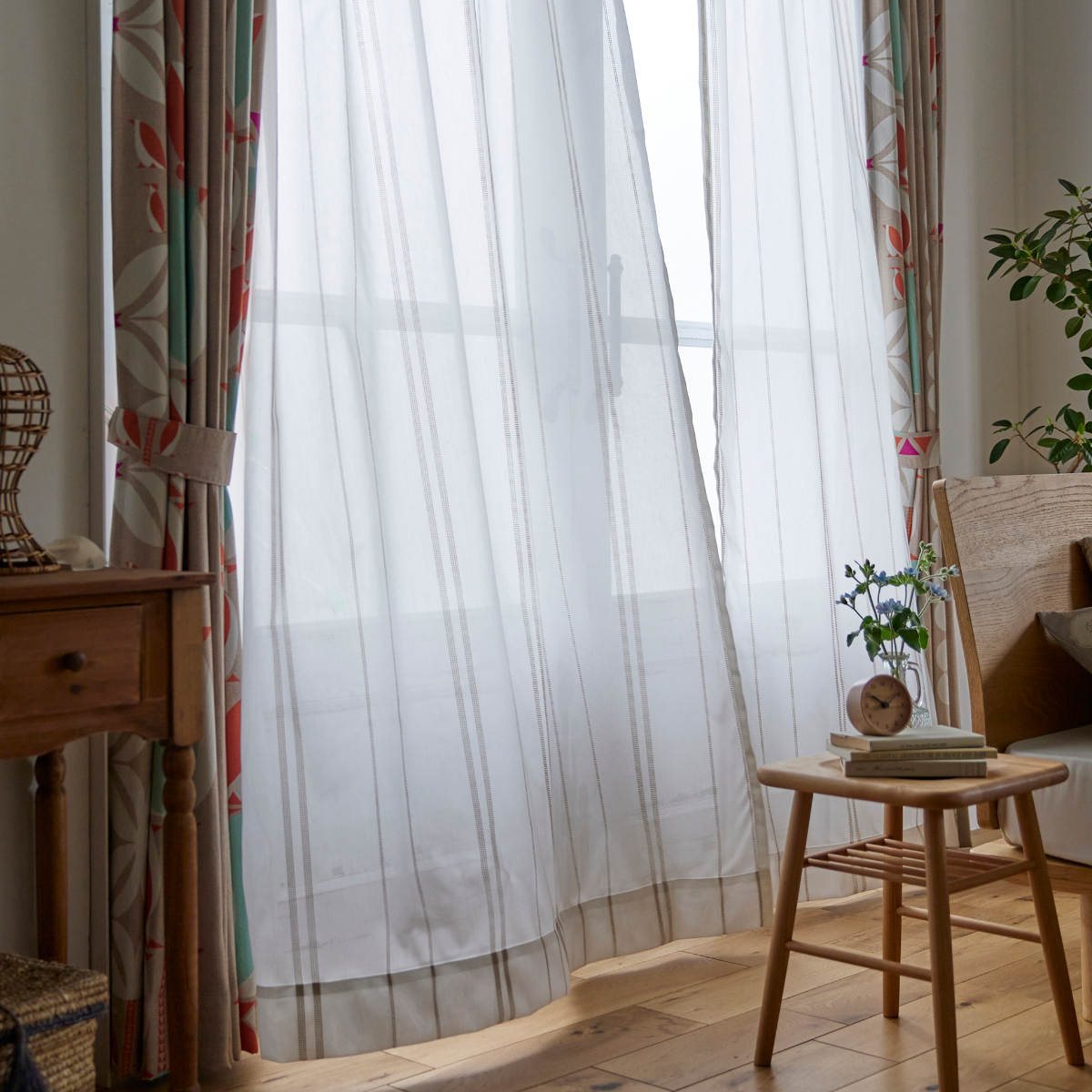 スミノエ　レースカーテン スミノエ レースカーテン ステッチライン 100×198cm 1枚入り シアー