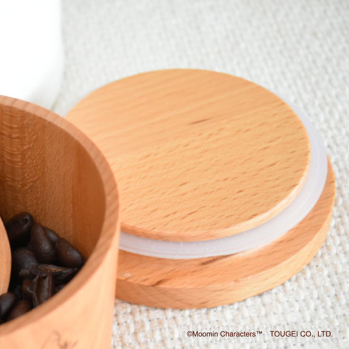 保存容器 150ml テーブルキャニスター ムーミン （ 天然木 密閉 密閉