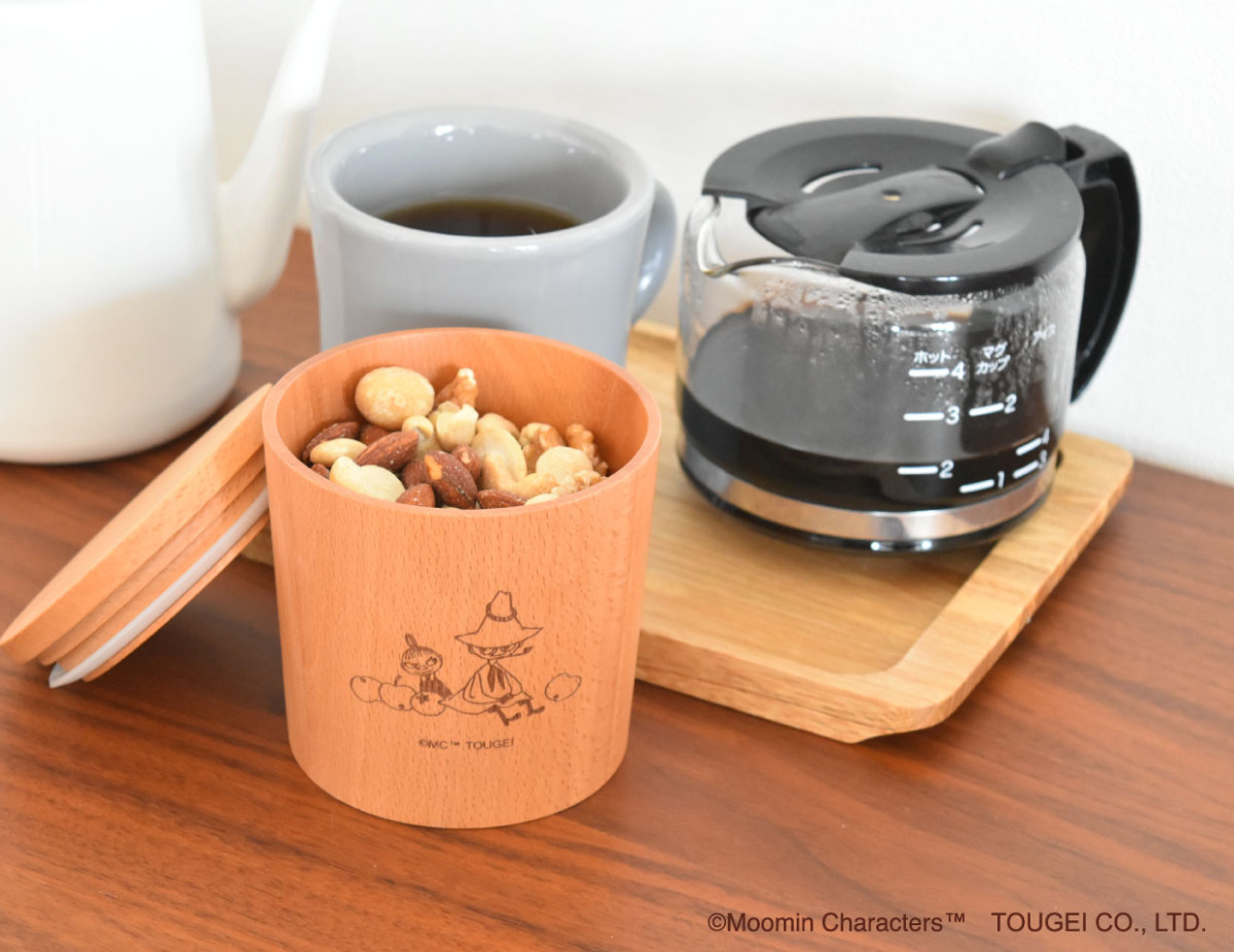 保存容器 250ml キャニスター ムーミン （ 天然木 密閉 密閉容器 保存