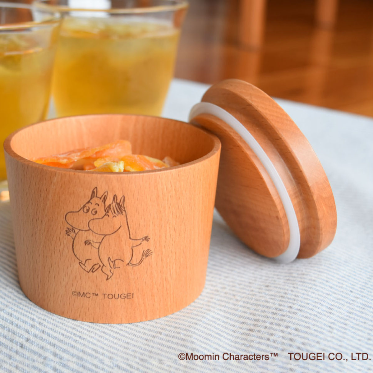 むーみんページ.*♡ハンドメイド♬*°木製キャニスター大サイズ❤ 保存容器 150ml テーブルキャニスター ムーミン （ 天然木 密閉 密閉