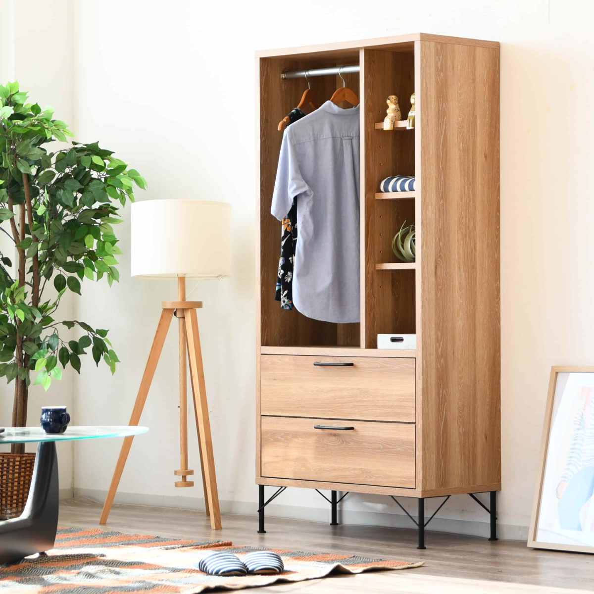 ハンガーラック 幅80cm ナチュラルヴィンテージ 日本製 （ コート