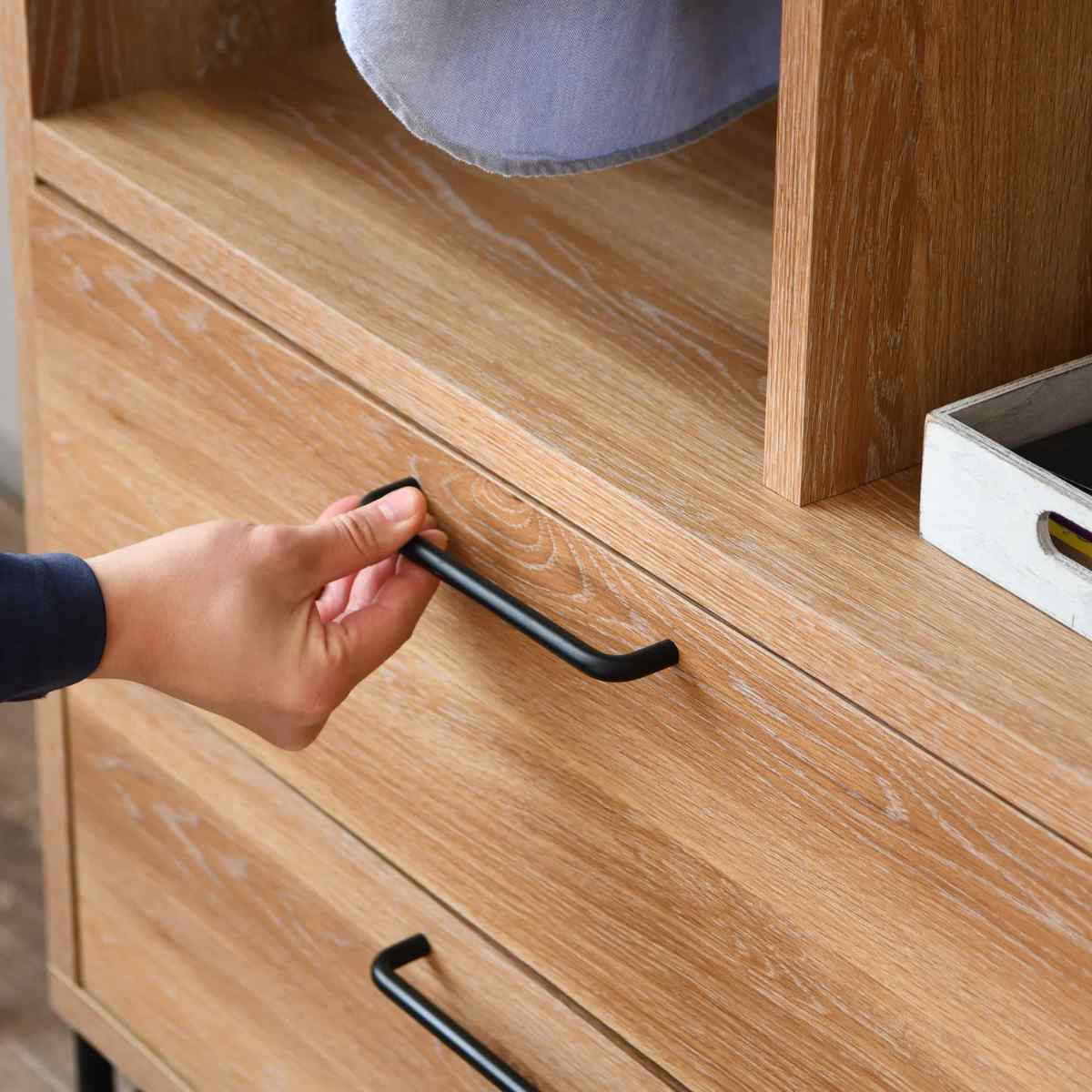 ハンガーラック 幅80cm ナチュラルヴィンテージ 日本製 （ コートハンガー 棚 収納 引出し 家具 ラック 完成品 ）_6