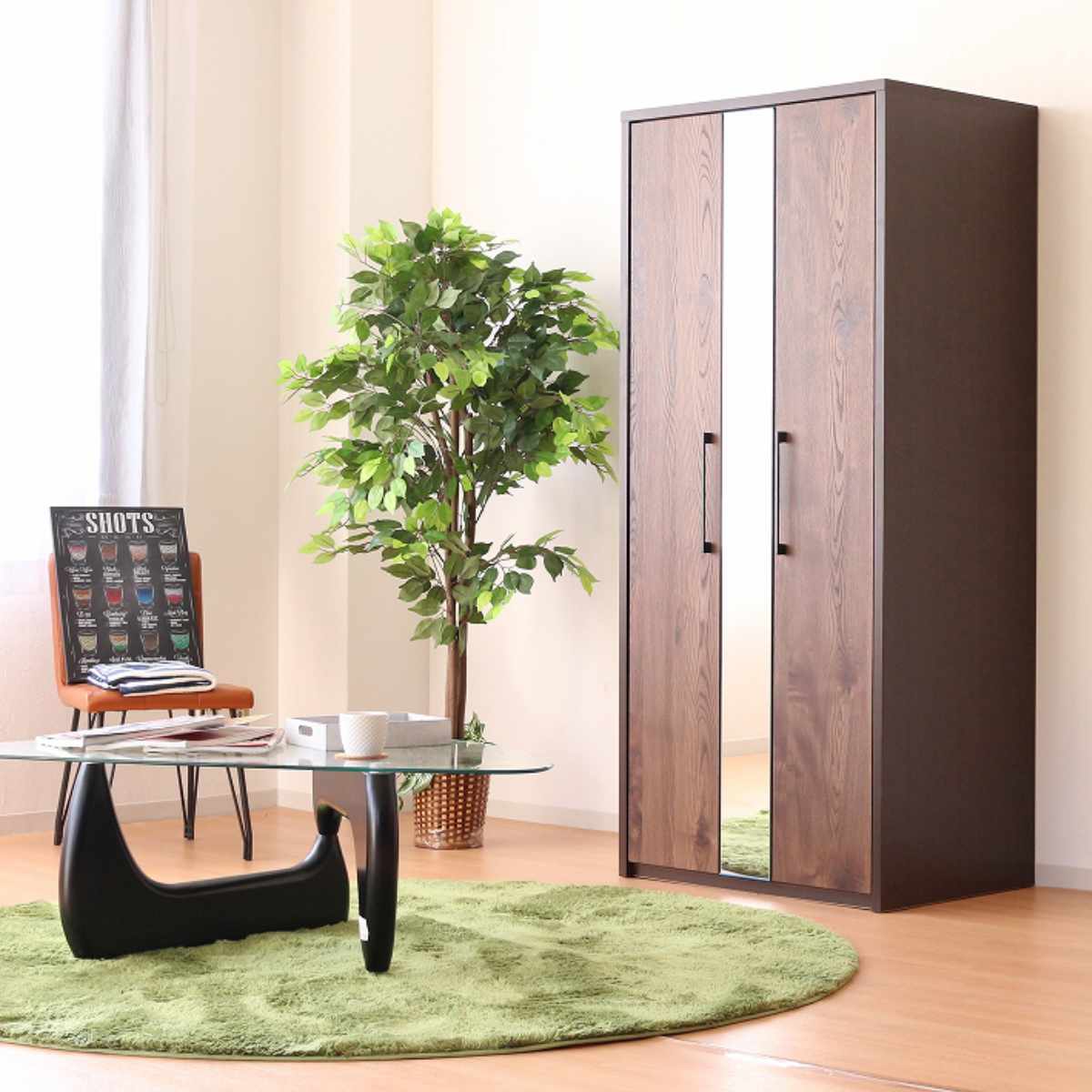 ミラー付ハンガーラック（完成品/組立品：完成品）のおすすめ人気商品