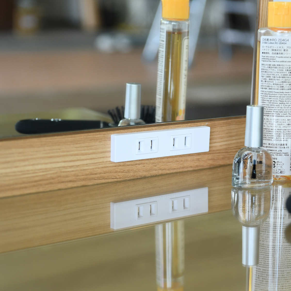 ドレッサー スツール付 オーク柄 ナチュラルデザイン 約幅76cm （ 奥行