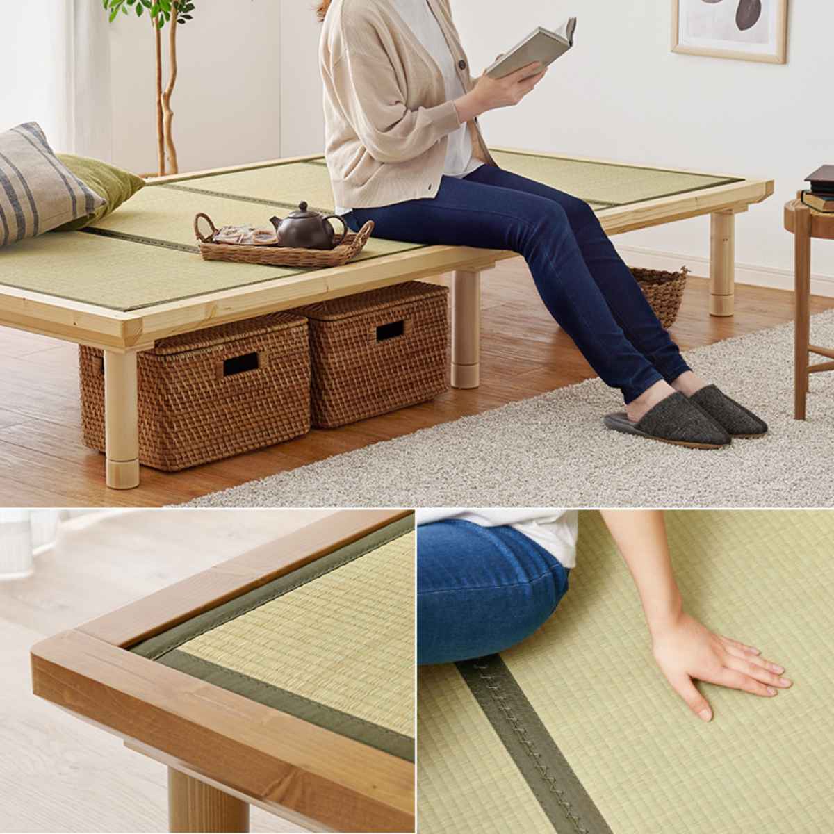 HAGiHARA（萩原） 畳ベッド シングル すのこ 畳マットレス 天然い草 高