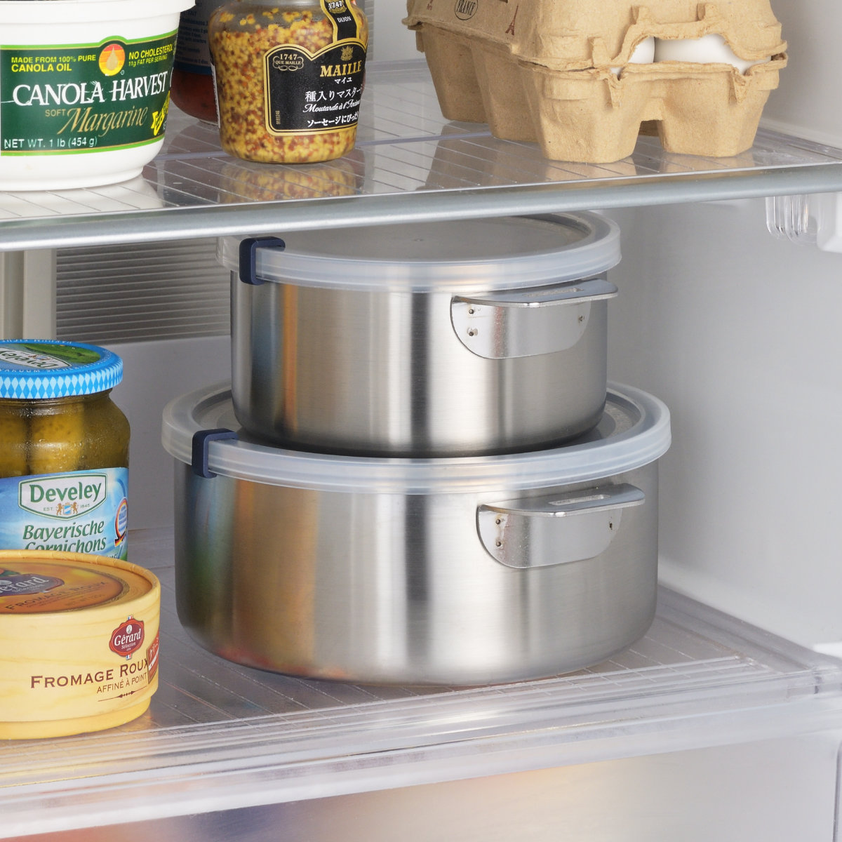 郷技 鍋2点セット 14cm 18cm 着脱式ハンドル付き 蓋付き 日本製 （ IH