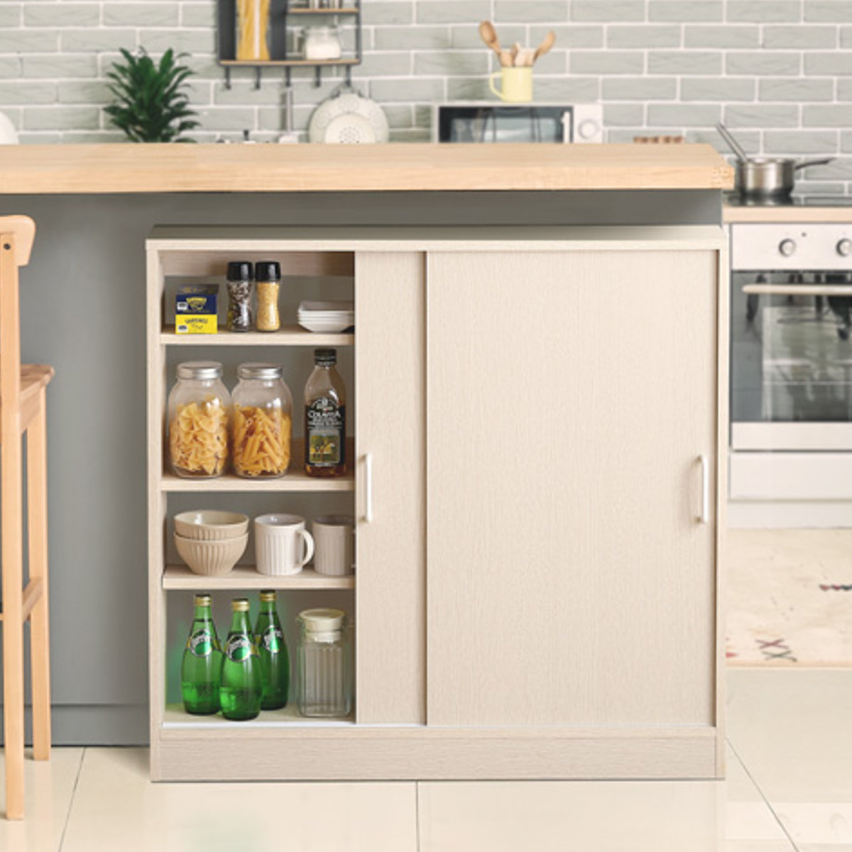 ホームテイスト（HOME taste） カウンター下収納 幅90.2cm 引き戸 