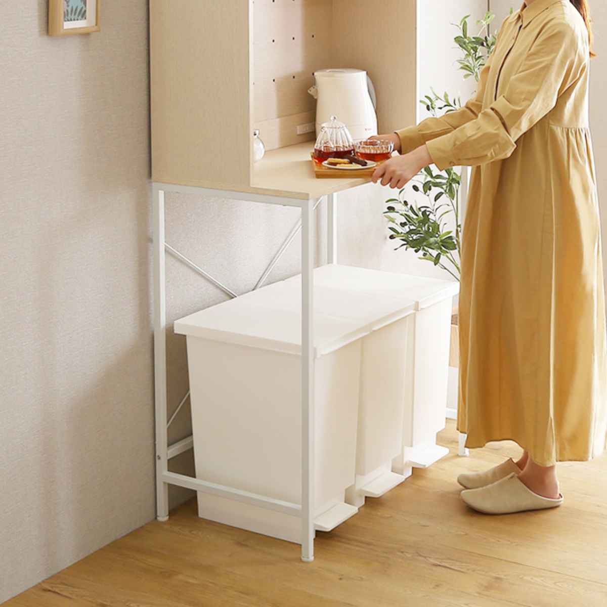 ホームテイスト（HOME taste） ごみ箱上ラック 幅81.5cm ワイドタイプ