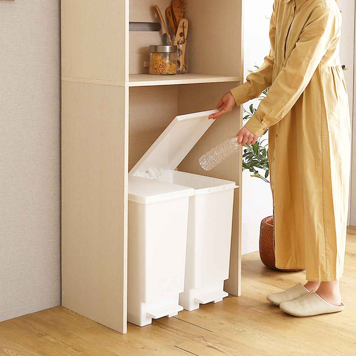 ホームテイスト（HOME taste） ごみ箱上ラック 幅59cm 木製