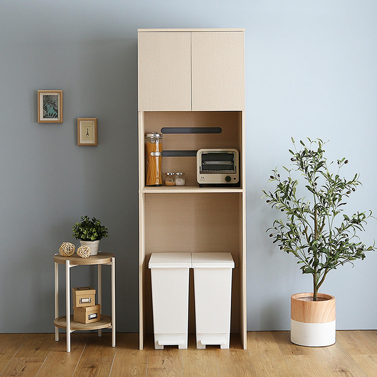 ホームテイスト（HOME taste） ごみ箱上ラック 幅59cm 木製