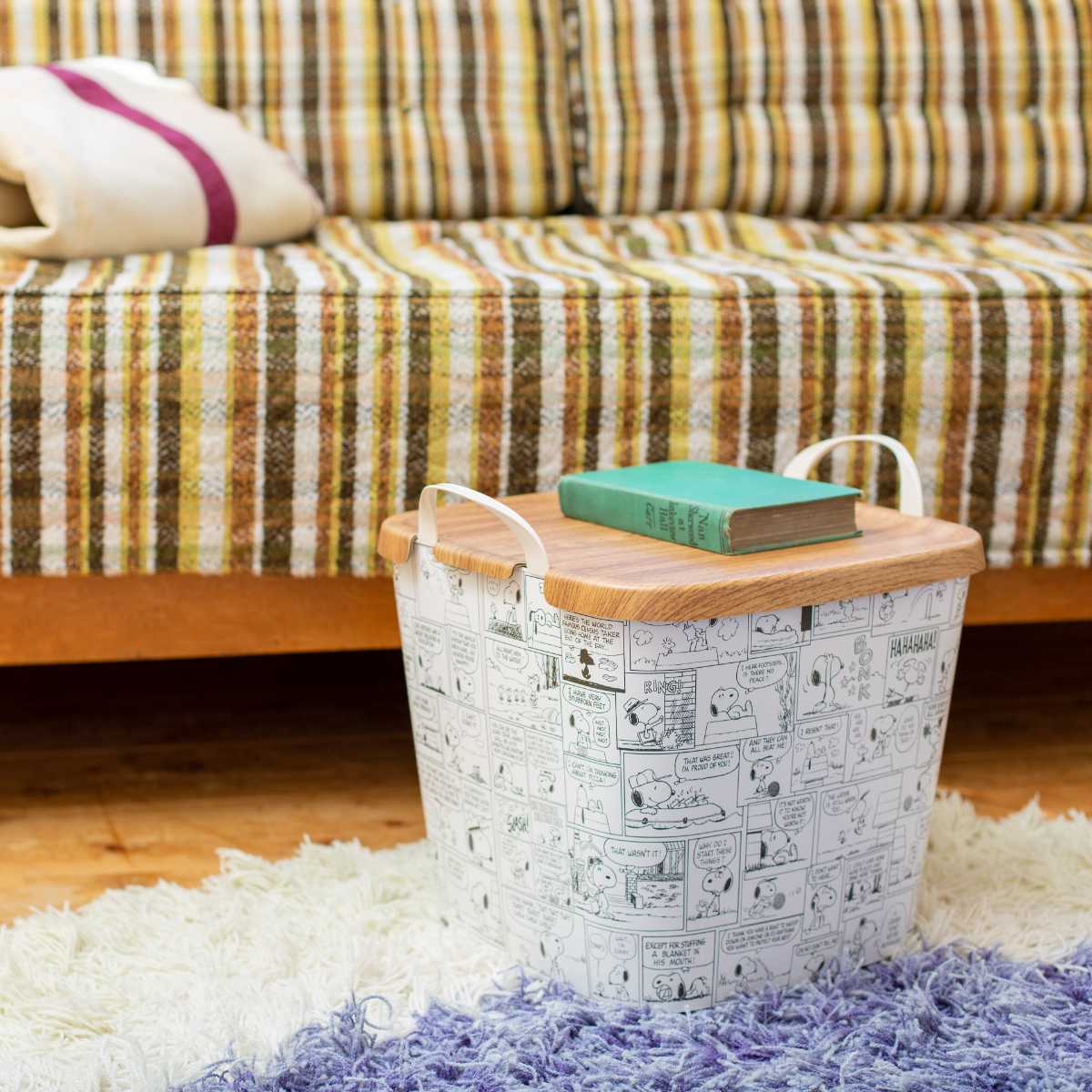 バスケット バケット M 25L PEANUTS スヌーピー かご 収納 おもちゃ （ baquet 収納ボックス 柔らかい 軽量 持ち手付き 収納ケース ランドリーバスケット ） | stacksto. | 16