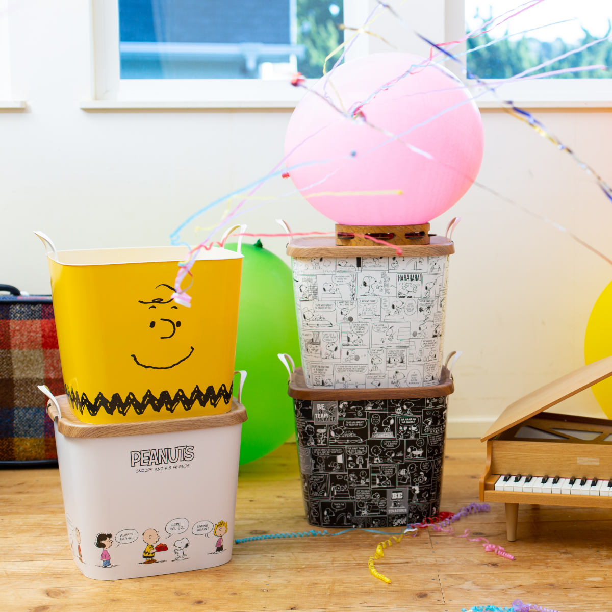 バスケット バケット M 25L PEANUTS スヌーピー かご 収納 おもちゃ （ baquet 収納ボックス 柔らかい 軽量 持ち手付き 収納ケース ランドリーバスケット ） | stacksto. | 22