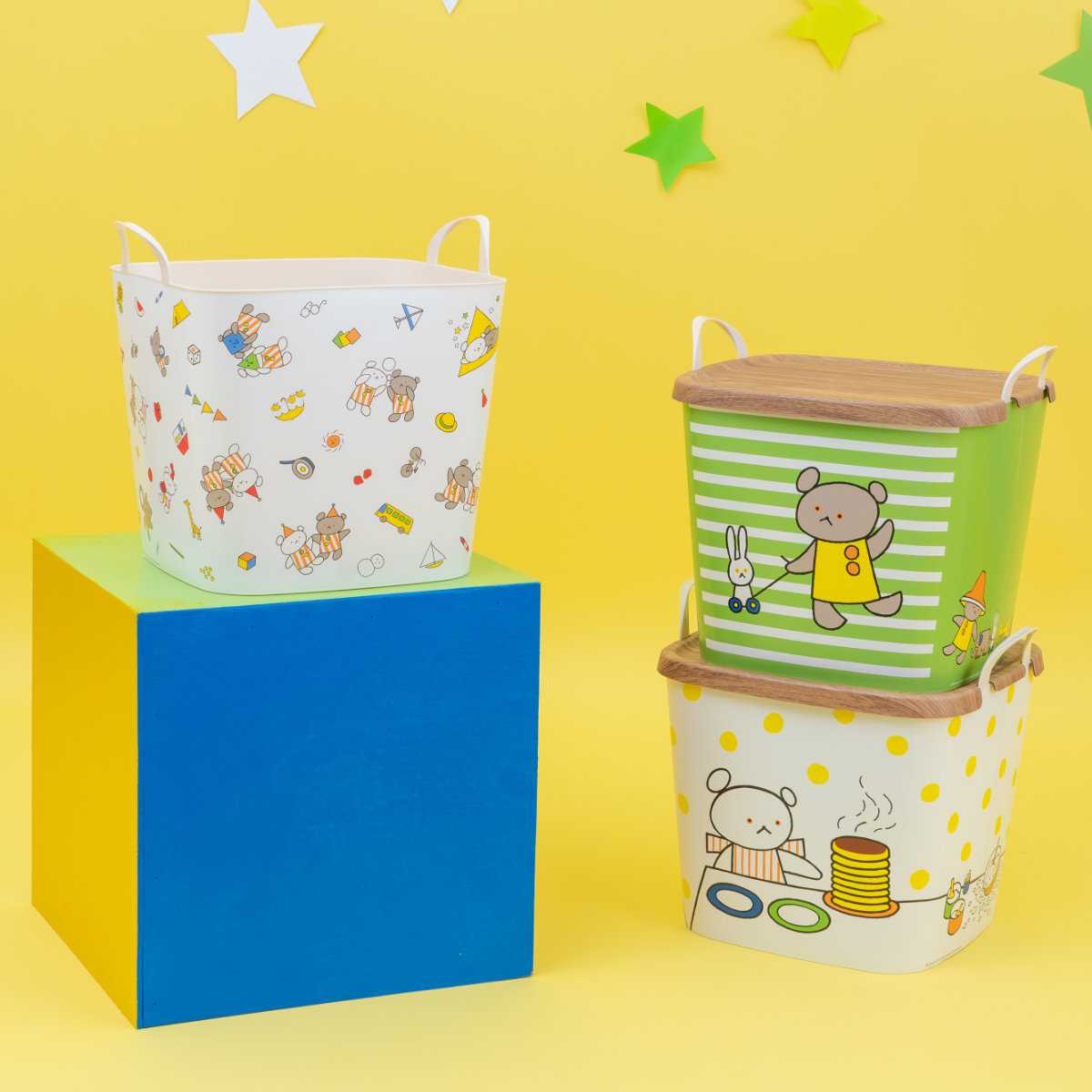 stacksto.（スタックストー） バスケット バケット M 25L こぐまちゃん