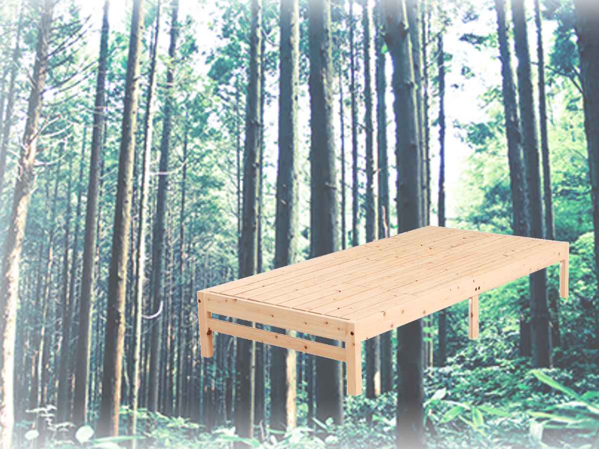 すのこベッド シングル ステージタイプ 国産ひのき 天然木 日本製