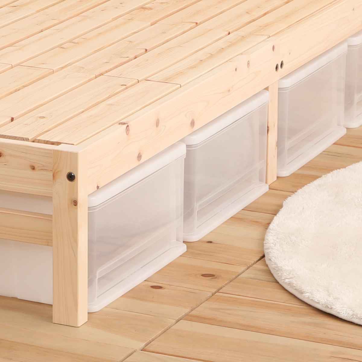 すのこベッド シングル ステージタイプ 国産ひのき 天然木 日本製