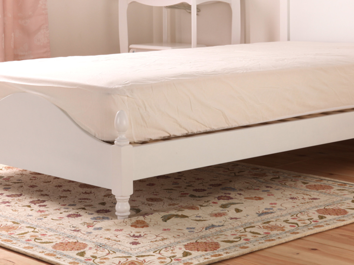 ベッド シングル プリンセスデザイン 姫系 すのこ 簡単組立 （ 白