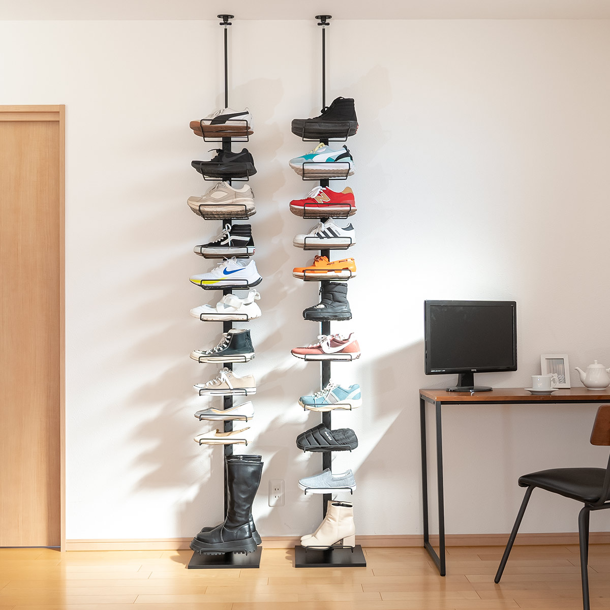 ホームテイスト（HOME taste） 突っ張り シューズラック 工具不要 最大