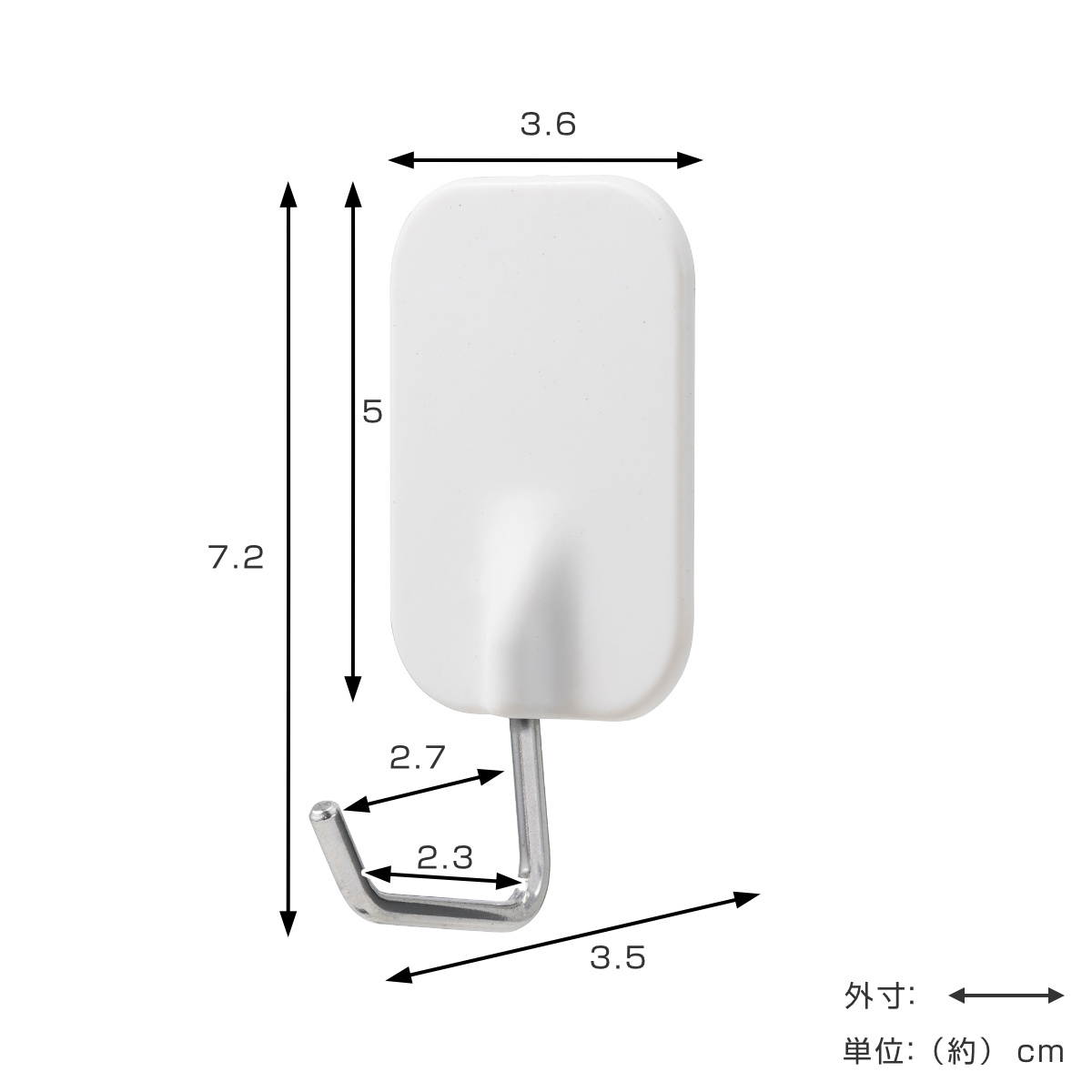 LEC（レック） 粘着ツールフック ワイド 大 3個入り 引っ掛け 壁