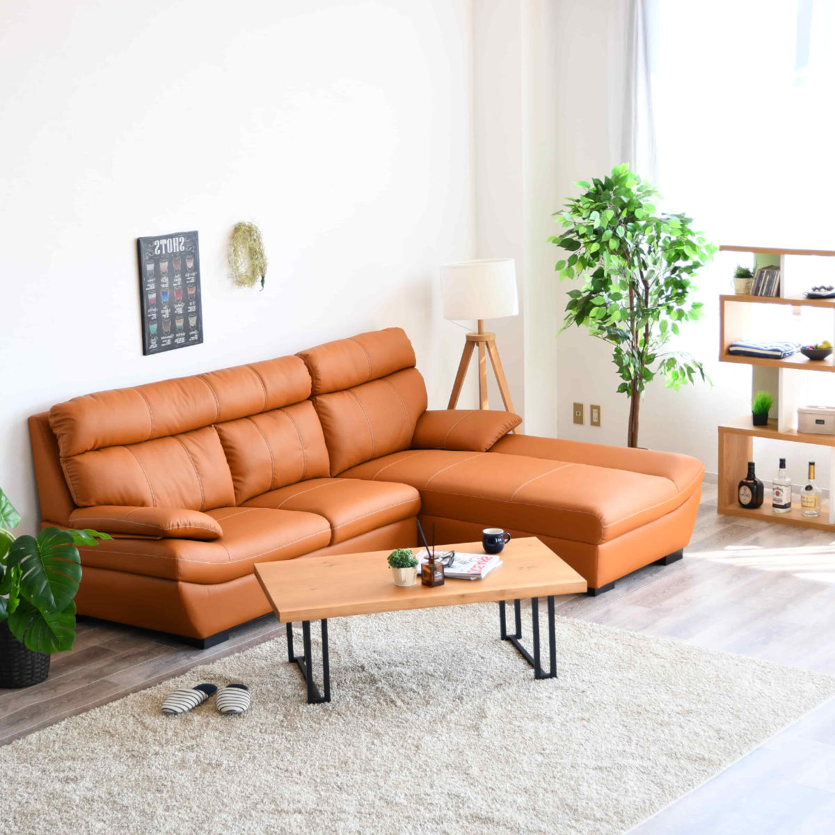 ソファ 3人掛け カウチソファ 左カウチ コルタナ （ 開梱設置 L字