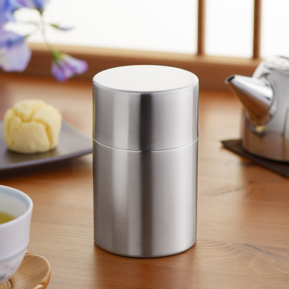 茶筒 400ml 郷技 ステンレス茶筒 茶箕付き ( ステンレス 日本製 お茶容器 茶葉容器 保存容器 保存缶 茶缶 お茶缶 キャニスター 保存 容器 ) 関連画像2