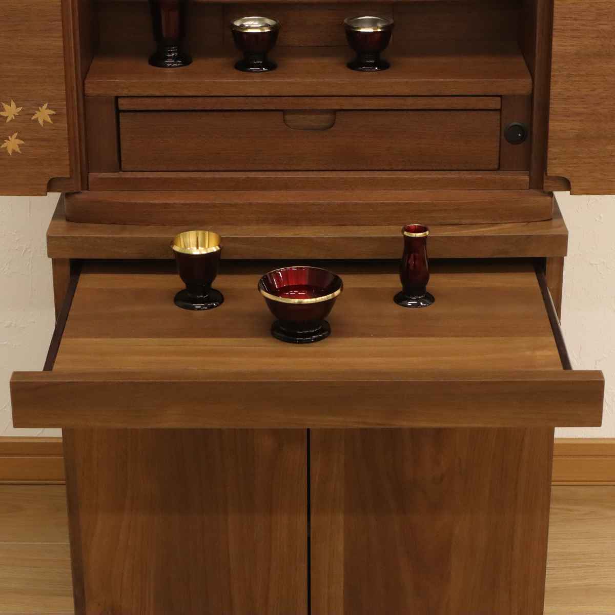 エイ・アイ・エス 仏壇キャビネット 両開き スライド棚 幅50cm （ 仏壇