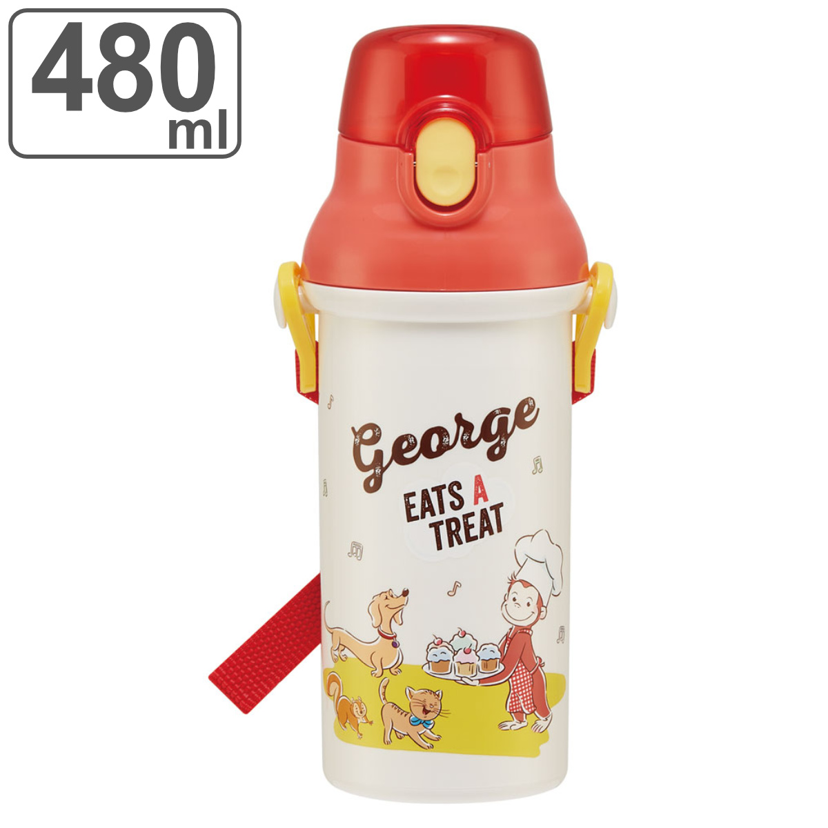 スケーター 水筒 480ml 抗菌直飲プラボトル おさるのジョージ23