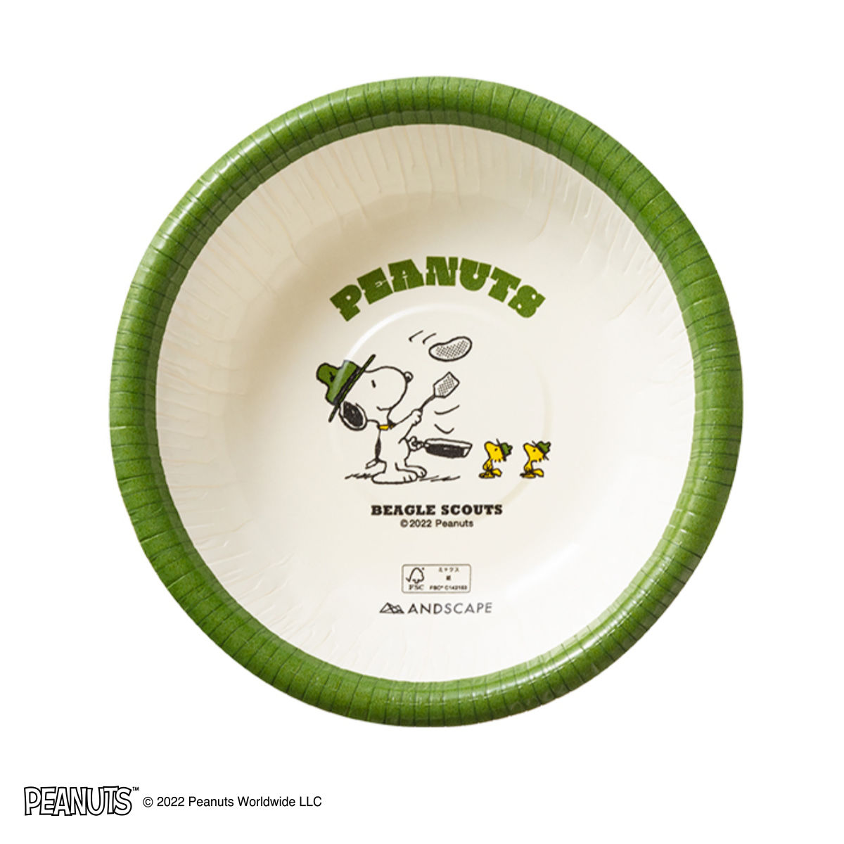 紙皿 410ml FMX ANDSCAPE ペーパーボウル スヌーピー 10枚入り ※パック内に2柄が入ります （ SNOOPY 使い捨て ボウル 簡易食器 使い捨て容器 紙容器 日本製 ） | サンナップ | 03