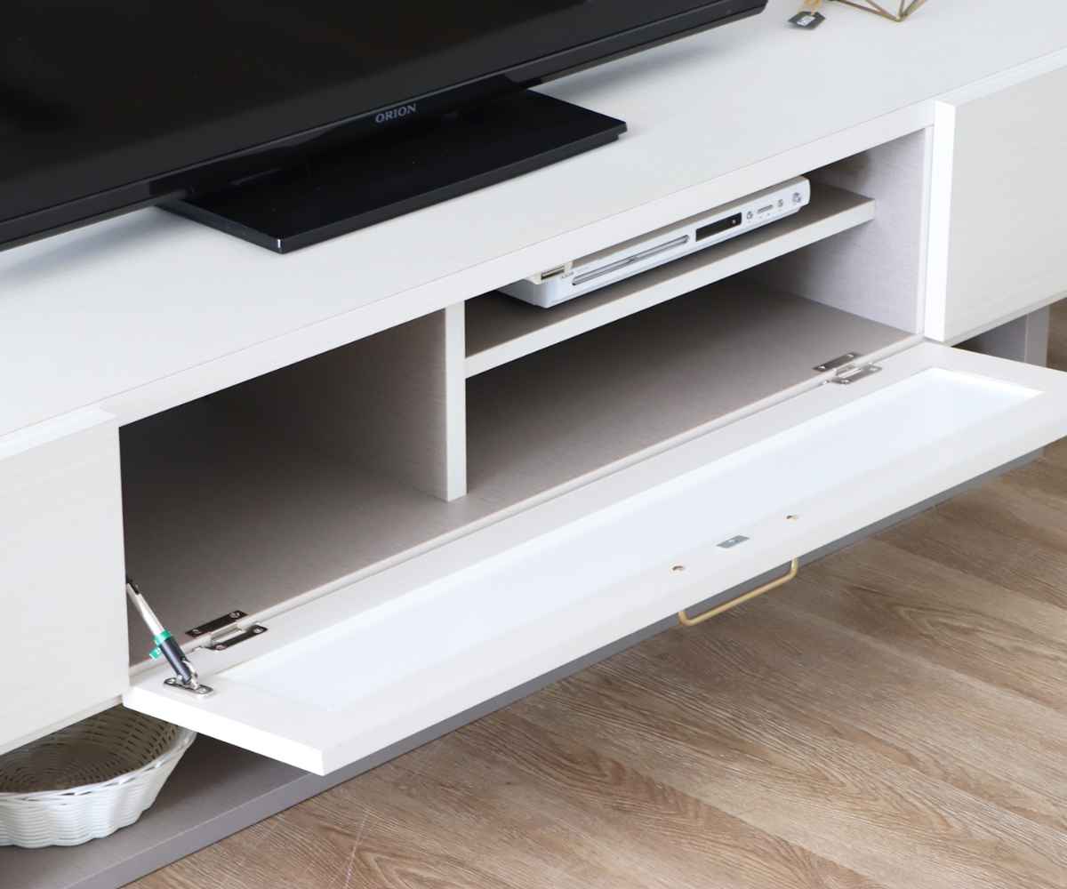 東馬（Tohma） テレビ台 ローボード 北欧風 ミルキーホワイト 幅180cm