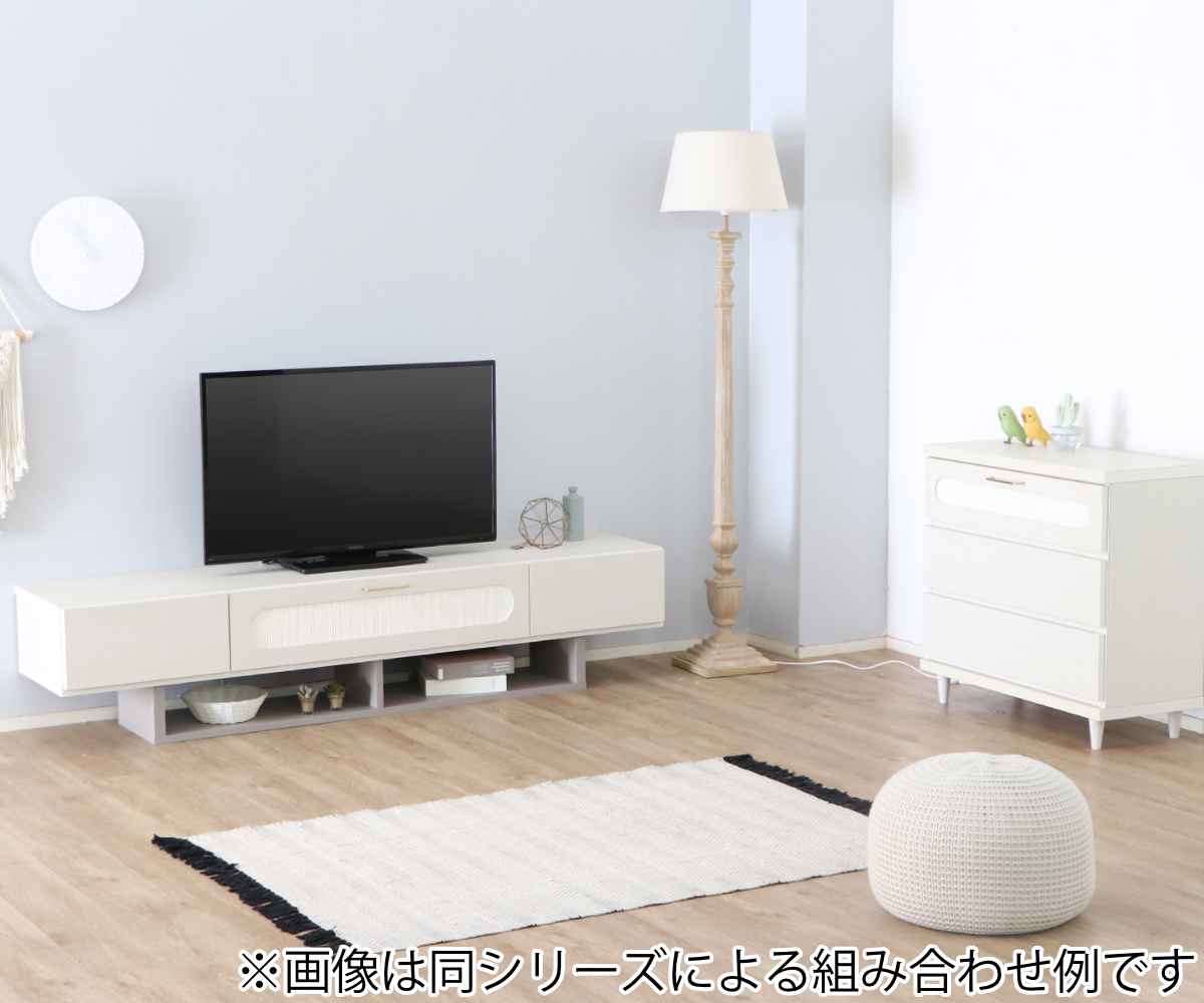 【tohma】東馬 TV テレビ ボード 台 リビング 木製 収納 棚 キャビネット ロータイプ B. 東馬（Tohma） テレビ台 ローボード 北欧風 ミルキーホワイト 幅180cm