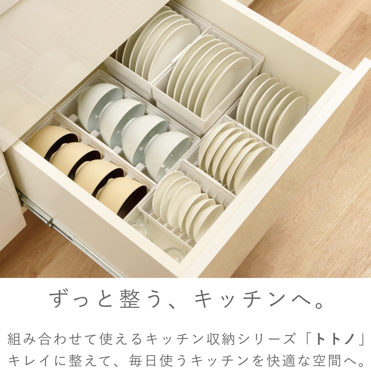 トトノ キッチン 収納 ディッシュスタンド 引き出し用 ディッシュ
