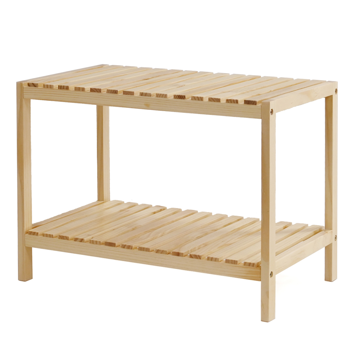 フクダクラフト ウッドラック 2段 天然木 すのこラック 幅60cm