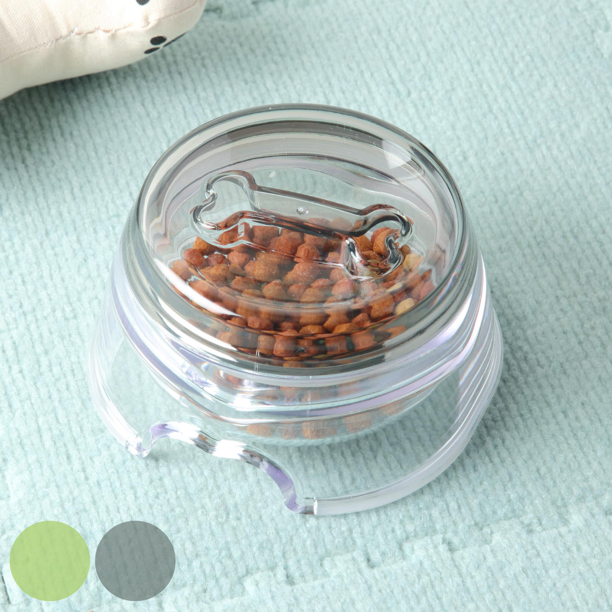 フードボウル ループ 2in1 ボウル 犬 猫 ペット （ 餌皿 ウォーターボウル プレート 給水器 給餌器 エサ皿 すべり止め 食洗機対応 ）