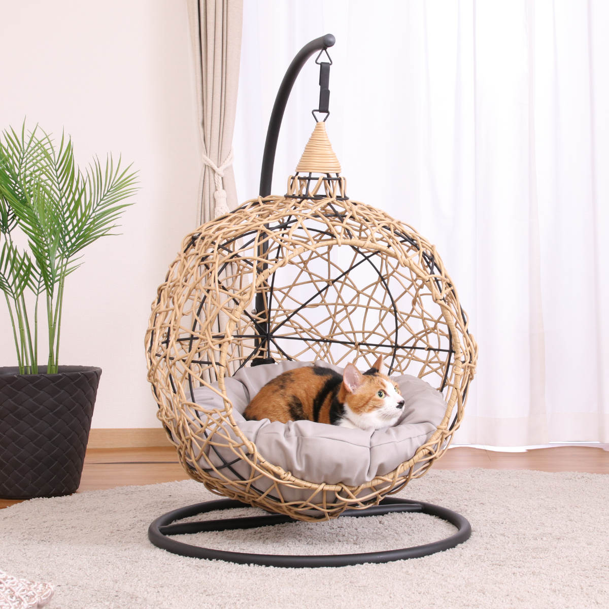 不二貿易（Fuji Boeki） ペットベッド ハンギングチェア ペット用 丸型
