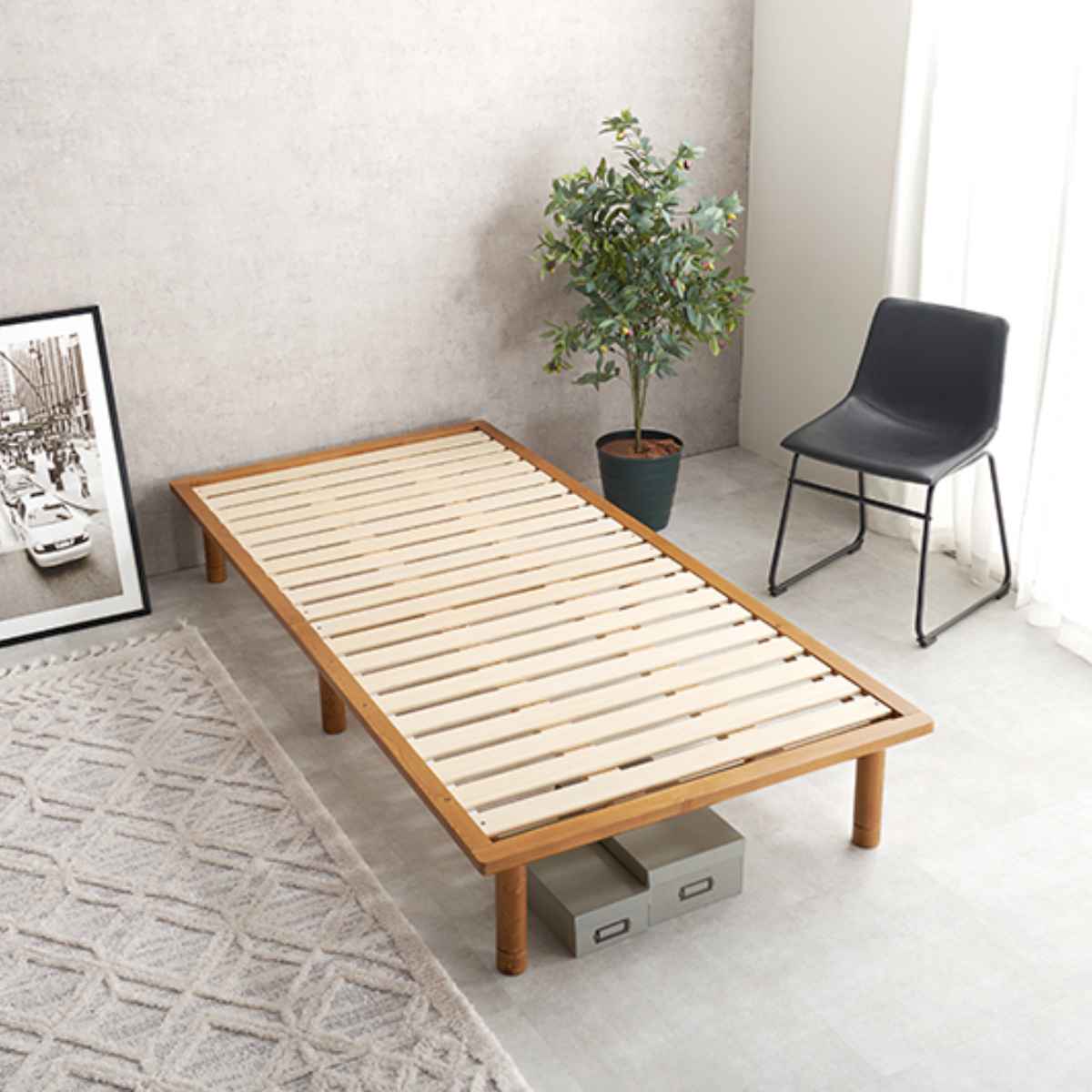 ベッド シングル 102×210cm すのこ 天然木 ステージタイプ （ シングル