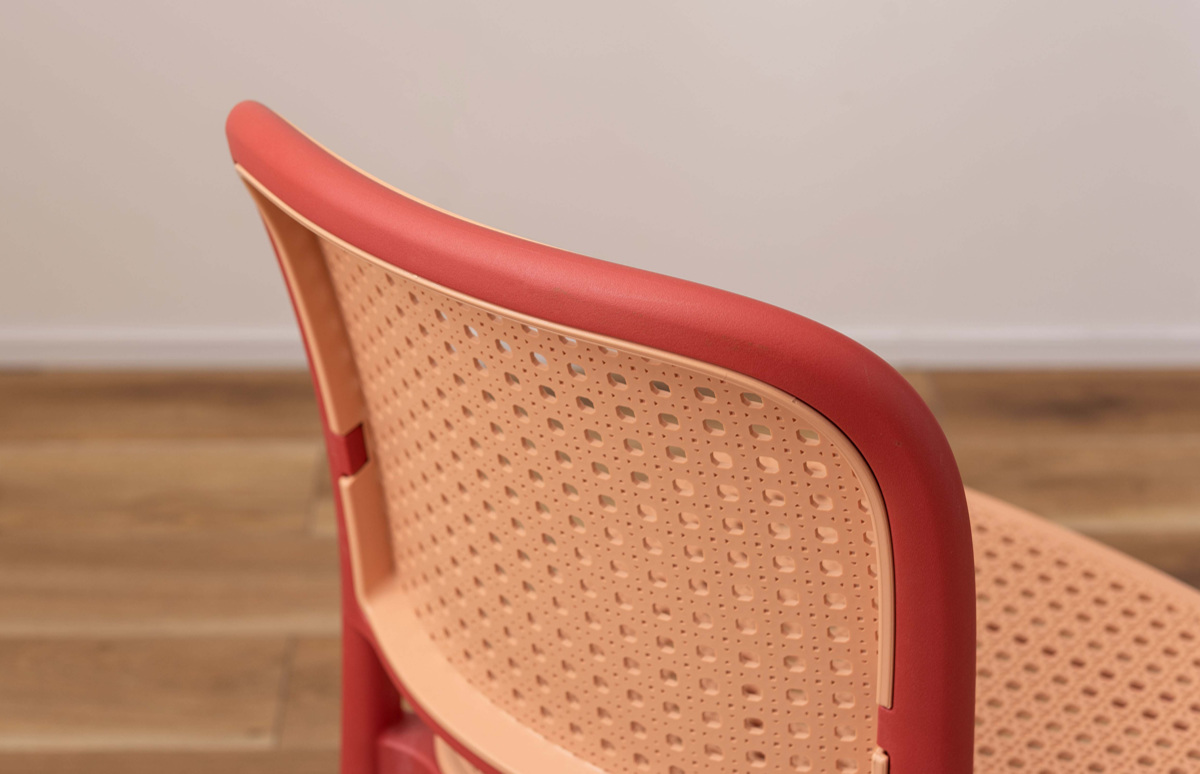 東谷 スタッキングチェア ラタン調 座面高46cm 軽量 （ 椅子