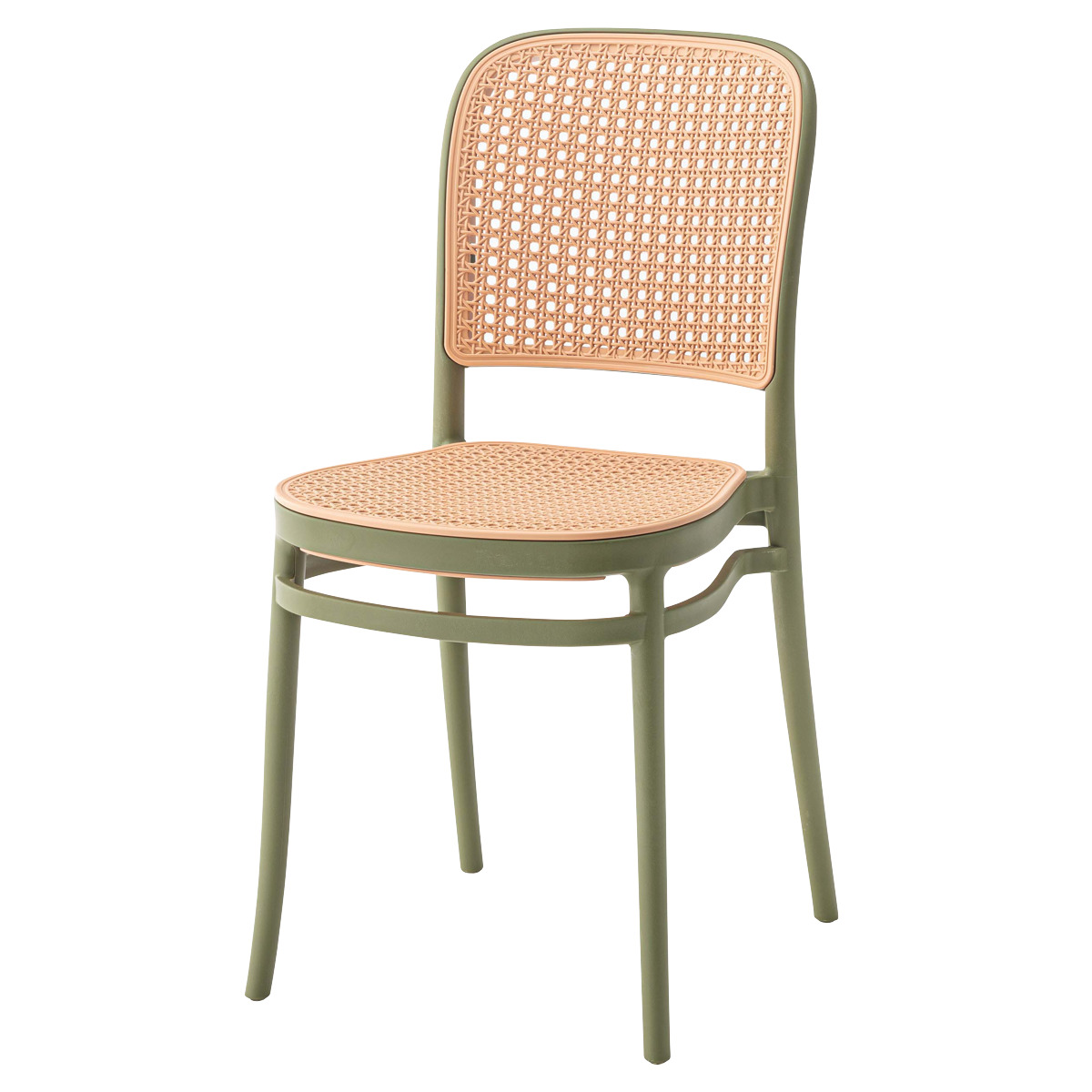 東谷 スタッキングチェア ラタン調 座面高46cm 軽量 （ 椅子