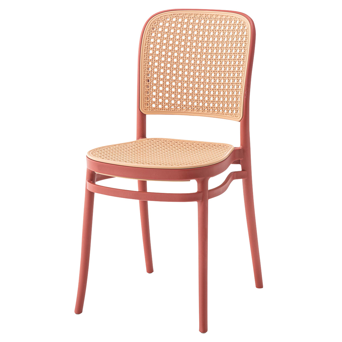 東谷 スタッキングチェア ラタン調 座面高46cm 軽量 （ 椅子