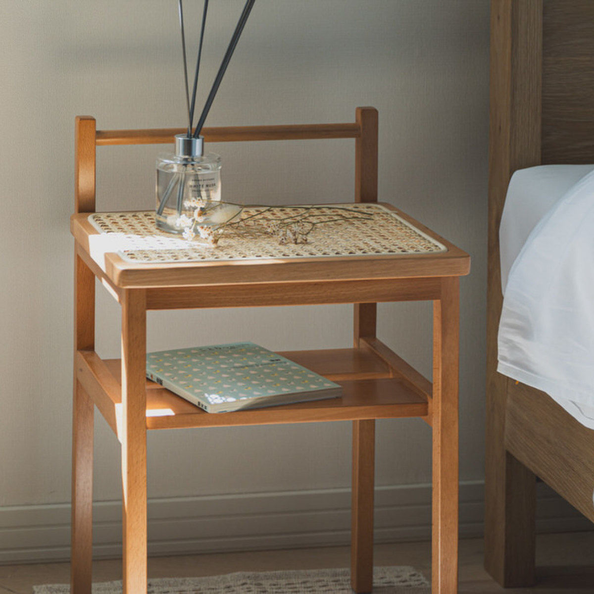 弘益 Mash サイドテーブル ラタン 高さ53cm 天然木 （ 椅子 サイド