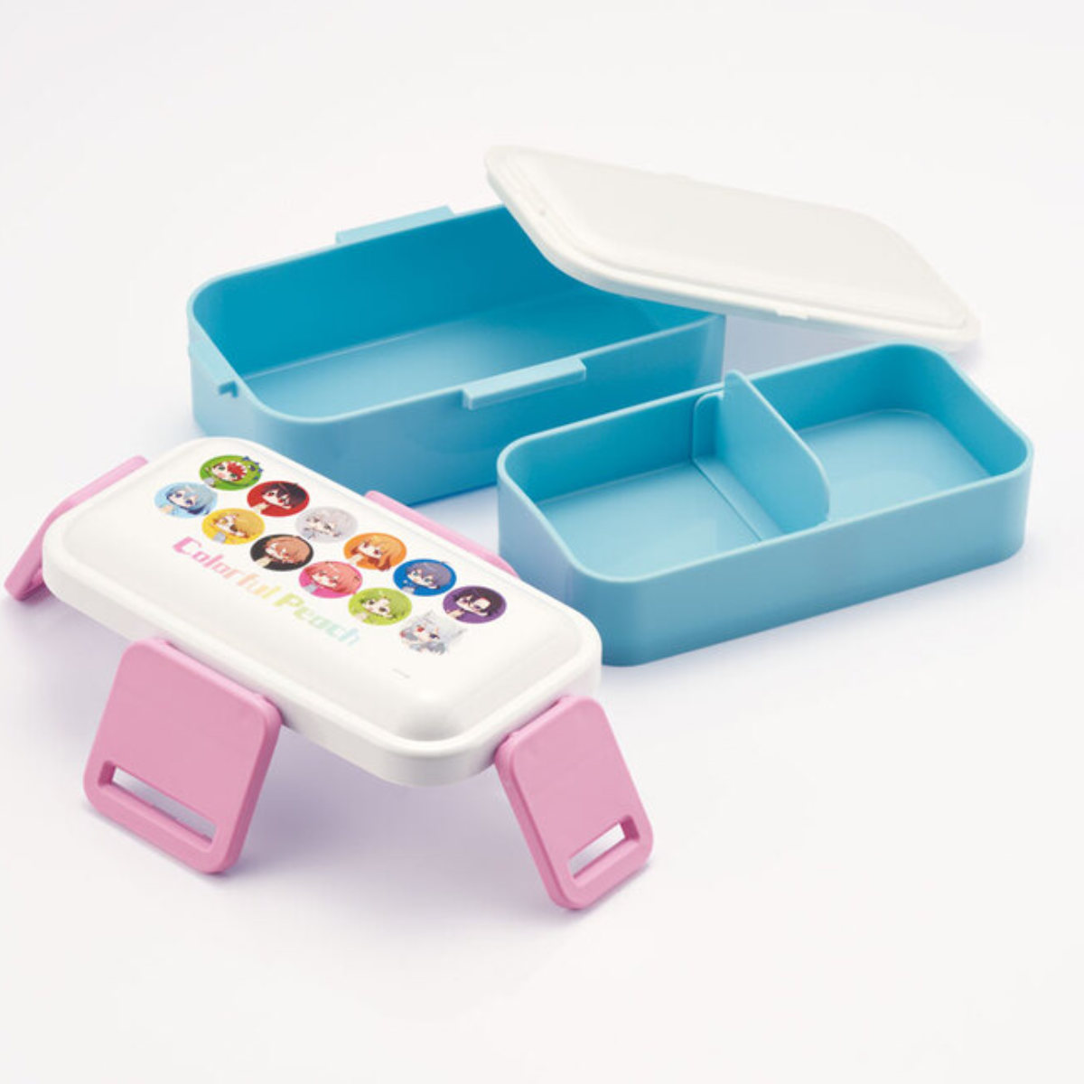 スケーター 弁当箱 2段 600ml 抗菌2段ふわっと弁当箱 カラフルピーチ