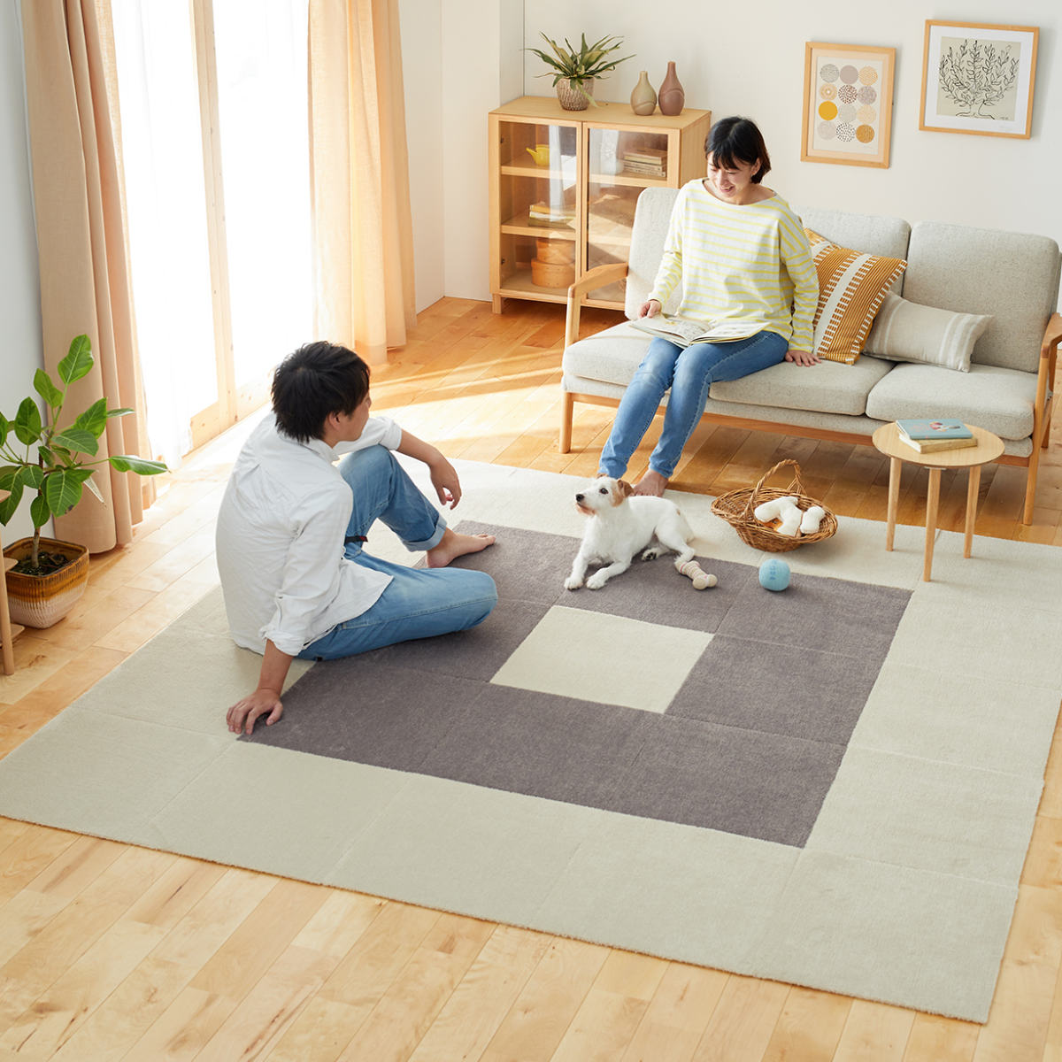 オカ ペットラグ ピタペトモ 45×45cm 2枚入り ペットマット 吸着