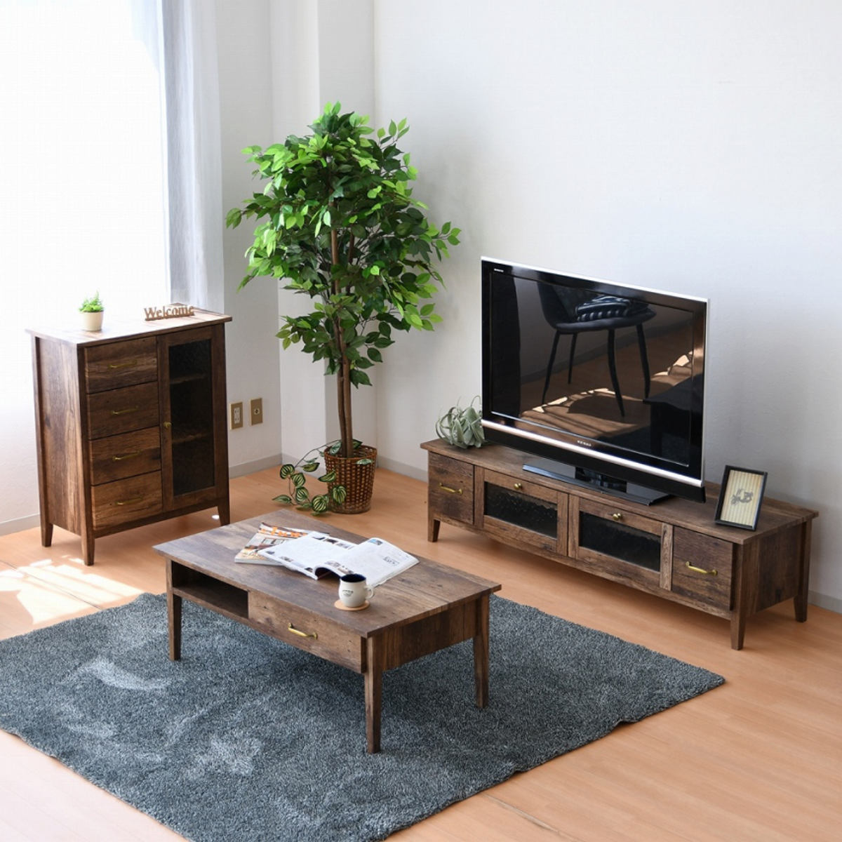 テレビ台 ローボード レトロ調 幅152.5cm （ GATHER TV台 TVボード