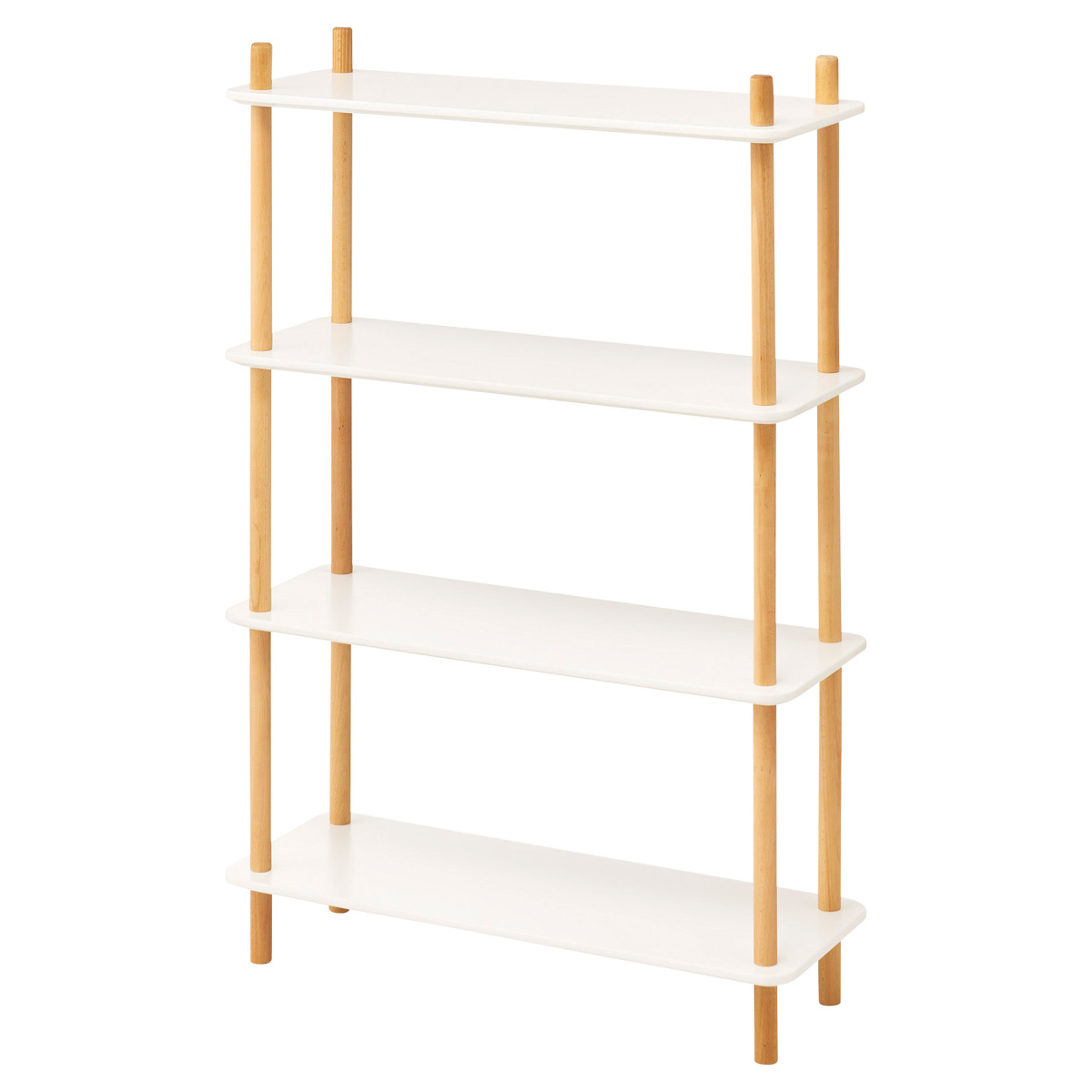 東谷 オープンラック 4段 簡単組立て 天然木フレーム 幅80cm （ ラック
