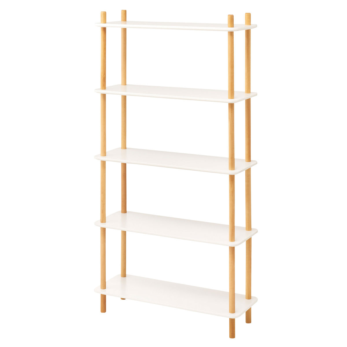 東谷 オープンラック 5段 簡単組立て 天然木フレーム 幅80cm （ ラック